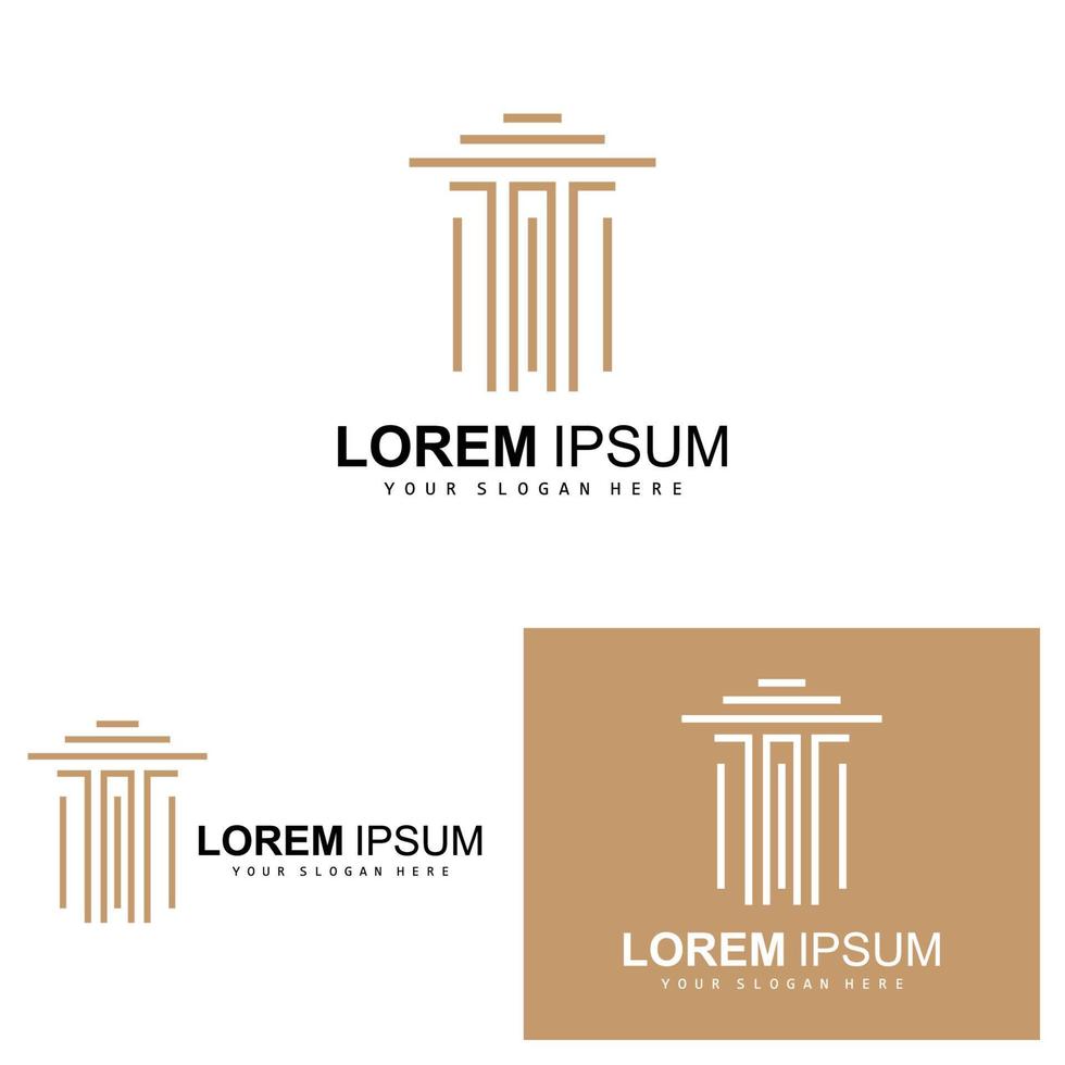 pijler logo, wet ontwerp, gebouw bouw pijler vector, Product merk illustratie icoon vector