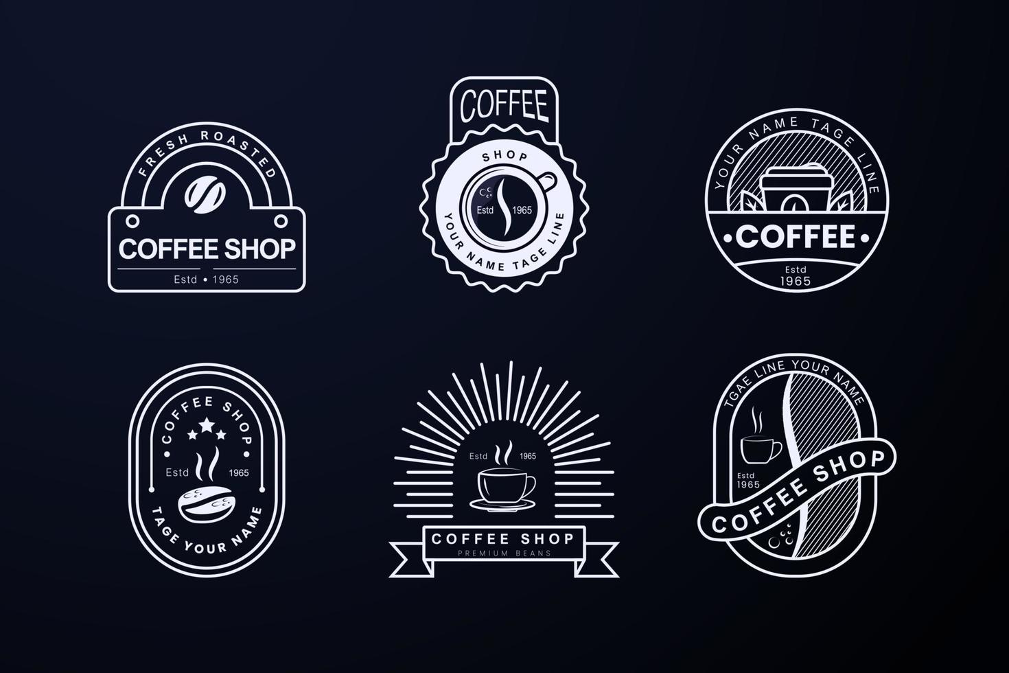 wijnoogst koffie winkel logo vector