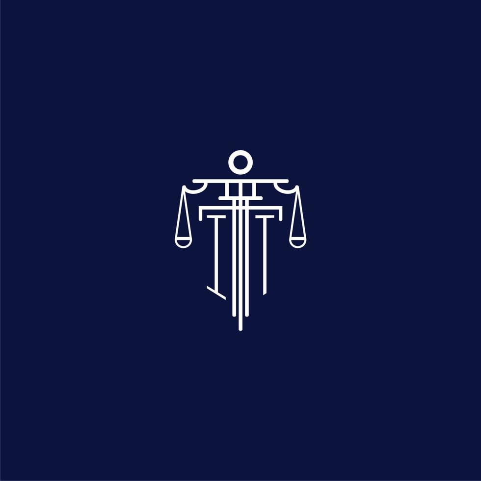 het eerste monogram logo voor advocatenkantoor met schaal vector ontwerp