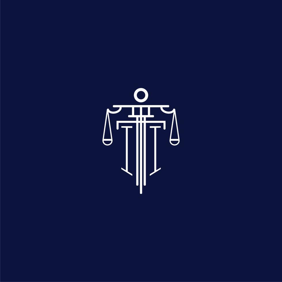 ii eerste monogram logo voor advocatenkantoor met schaal vector ontwerp