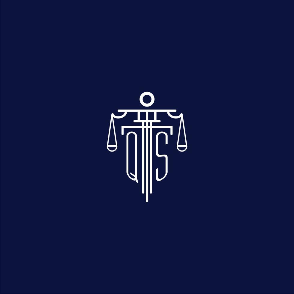 qs eerste monogram logo voor advocatenkantoor met schaal vector ontwerp