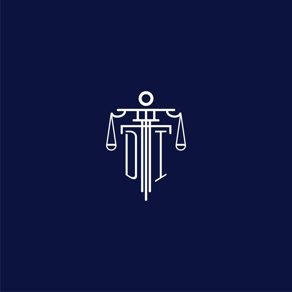 di eerste monogram logo voor advocatenkantoor met schaal vector ontwerp