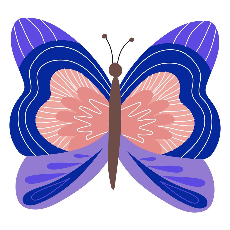 vlinder kleurrijk vlinder geïsoleerd, mooi vlinder illustratie. vector illustratie
