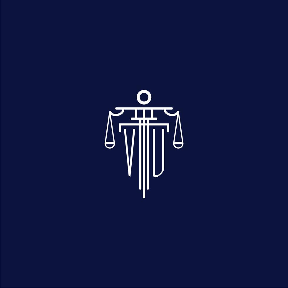 vu eerste monogram logo voor advocatenkantoor met schaal vector ontwerp