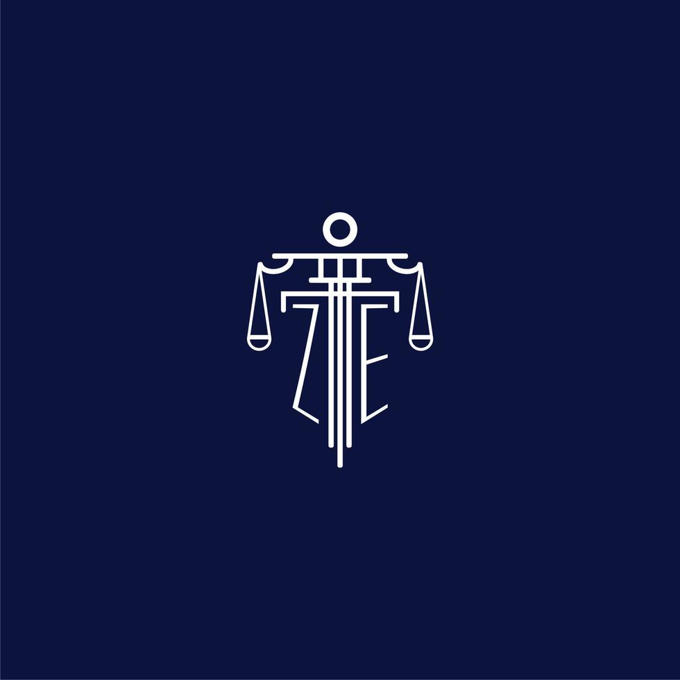 ze eerste monogram logo voor advocatenkantoor met schaal vector ontwerp