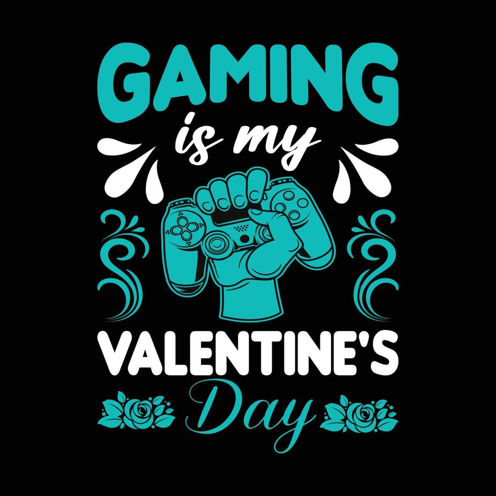 gaming en Valentijn t-shirt ontwerp vector