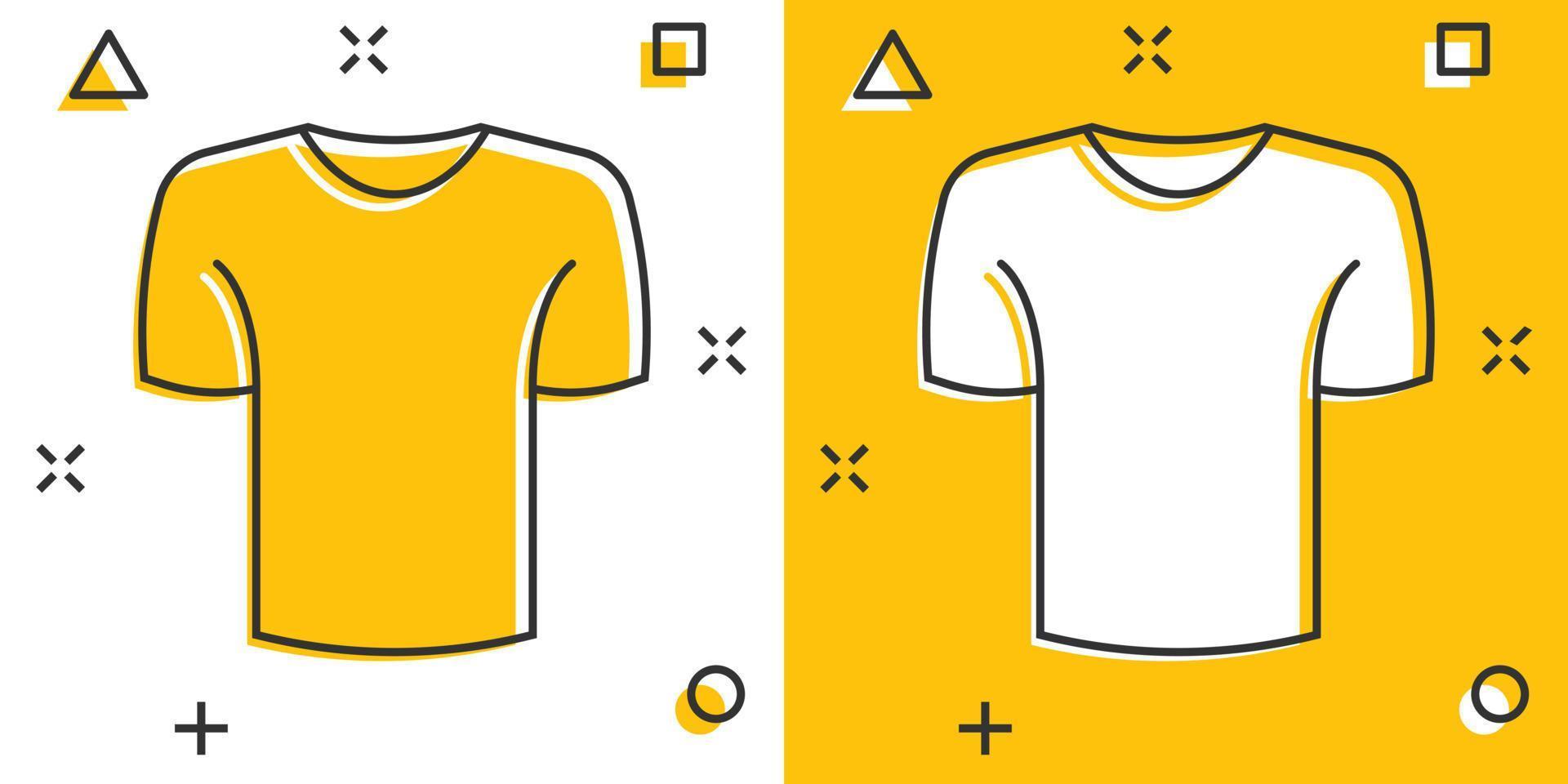 t-shirt icoon in grappig stijl. gewoontjes kleren tekenfilm vector illustratie Aan wit geïsoleerd achtergrond. polo slijtage plons effect bedrijf concept.