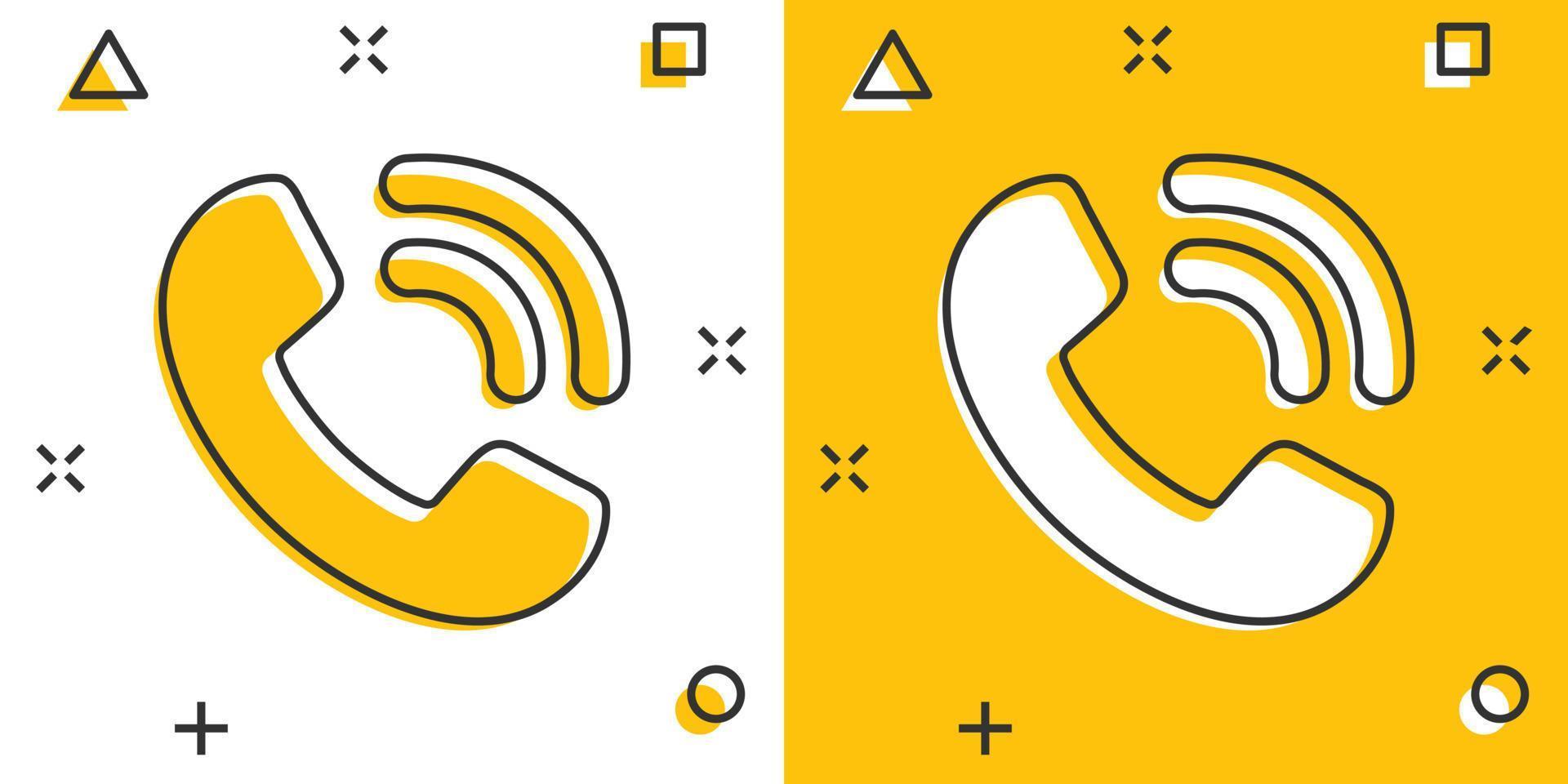 mobiel telefoon icoon in grappig stijl. telefoon praten tekenfilm vector illustratie Aan wit geïsoleerd achtergrond. hotline contact plons effect bedrijf concept.
