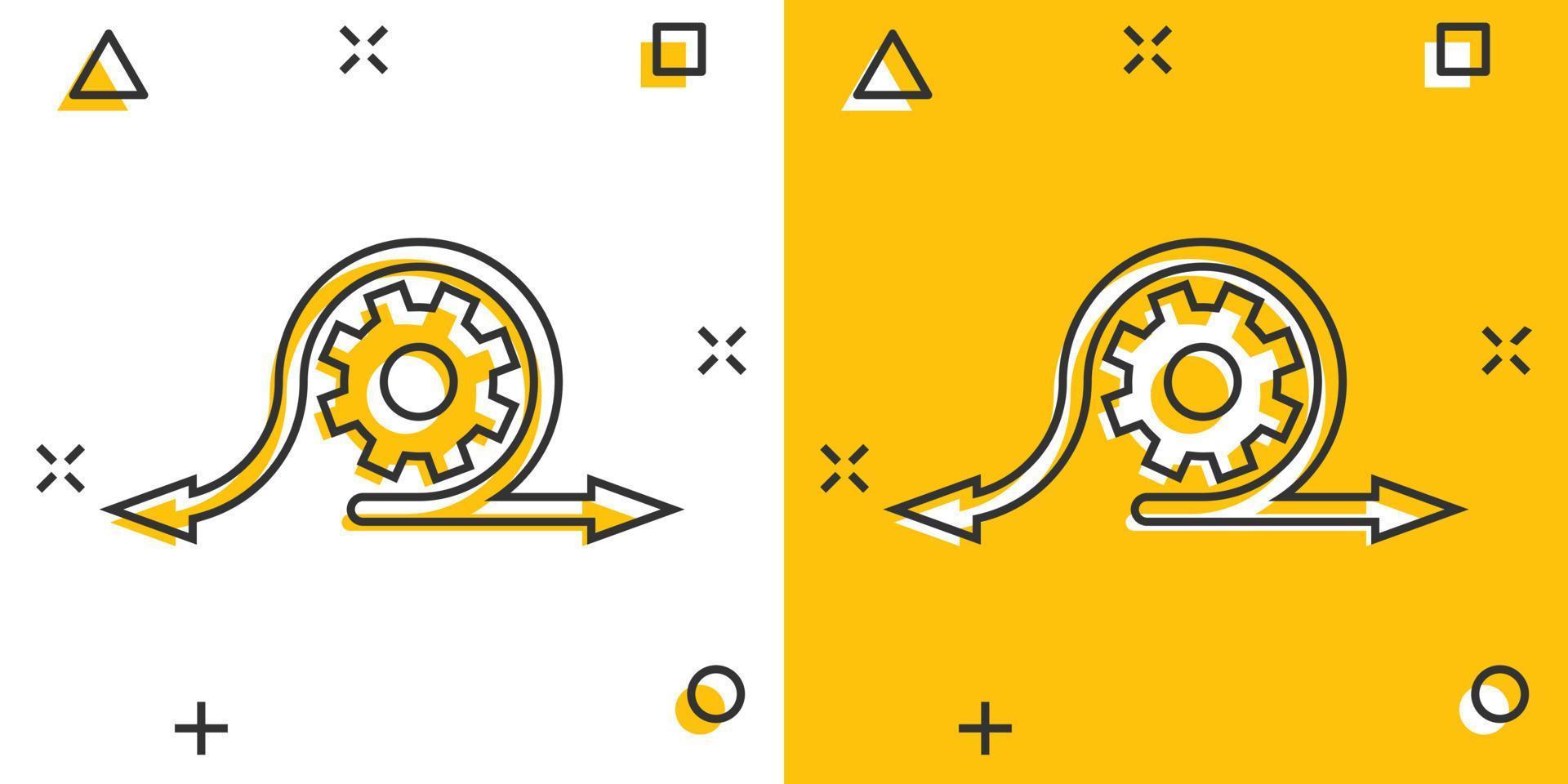 behendig icoon in grappig stijl. flexibel tekenfilm vector illustratie Aan wit geïsoleerd achtergrond. pijl fiets plons effect bedrijf concept.