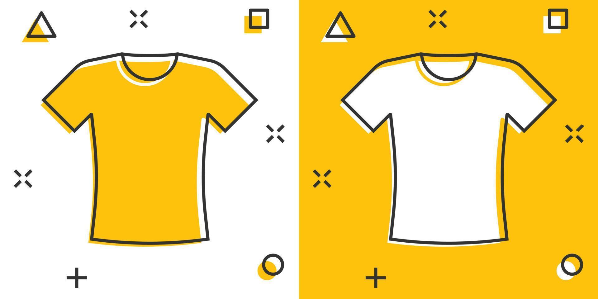 t-shirt icoon in grappig stijl. gewoontjes kleren tekenfilm vector illustratie Aan wit geïsoleerd achtergrond. polo slijtage plons effect bedrijf concept.