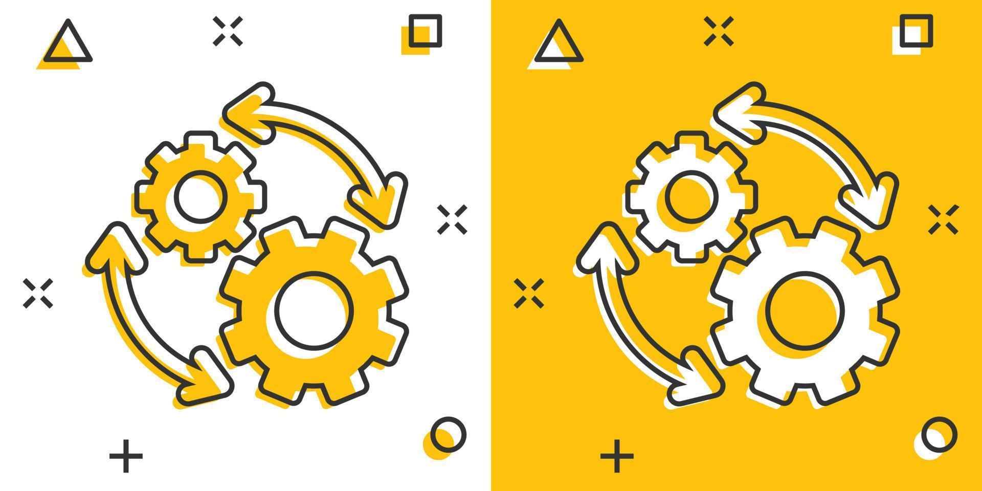 workflow icoon in grappig stijl. uitrusting effectief tekenfilm vector illustratie Aan wit geïsoleerd achtergrond. werkwijze organisatie plons effect bedrijf concept.