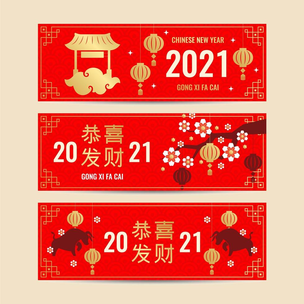 2021 Chinees Nieuwjaar banner vector