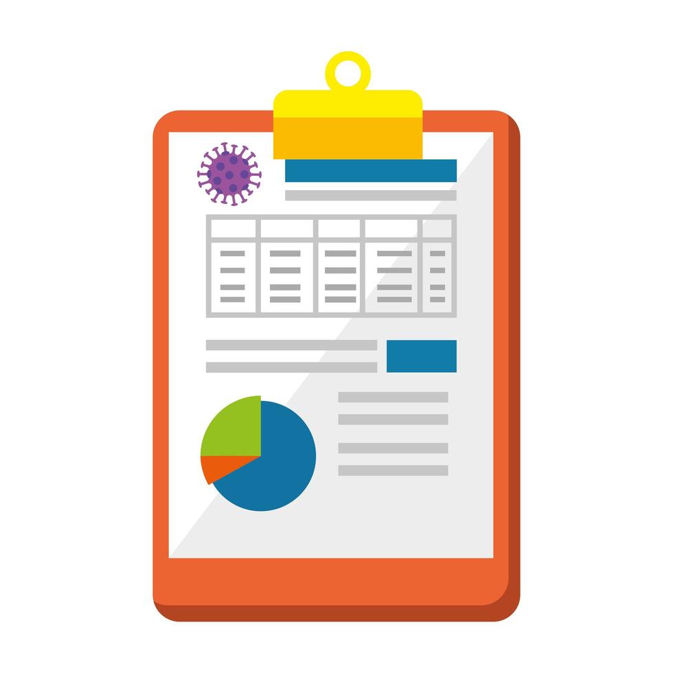 beursvariatie door covid 19 infographic op klembord vector