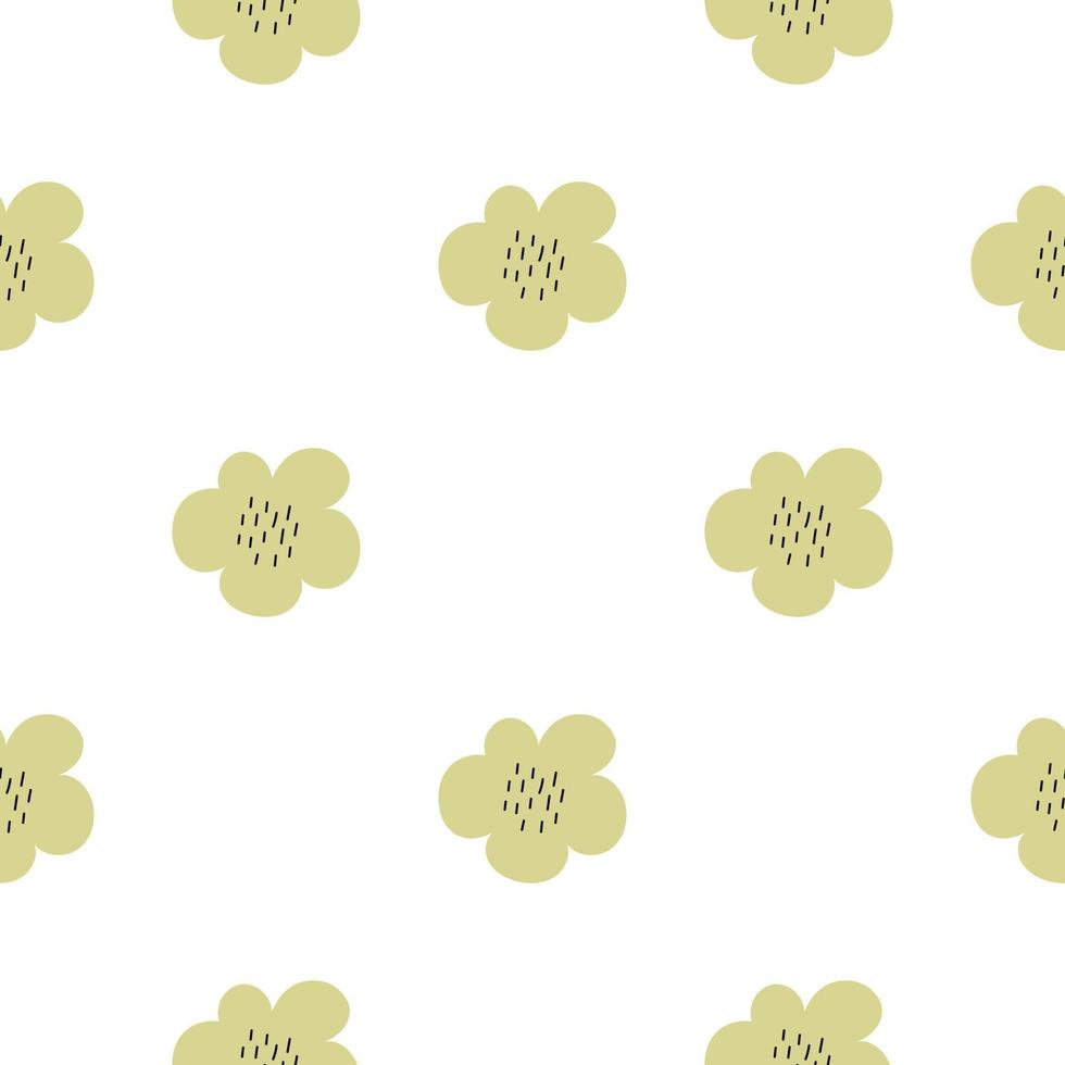 bloemen naadloos vectorpatroon met bloemen. lente flora. eenvoudige handgetekende kinderstijl. mooie ditsy voor stof, textiel, behang. digitaal papier op witte achtergrond vector