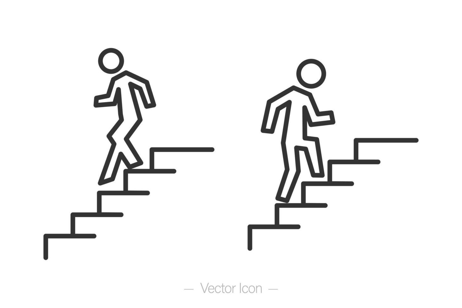 menselijk wandelen omhoog de trap. menselijk wandelen naar beneden de trap. vector geïsoleerd icoon