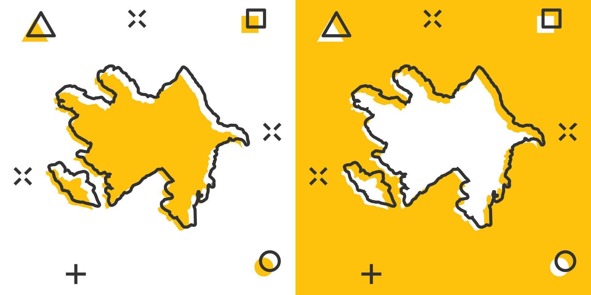 vector tekenfilm Azerbeidzjan kaart icoon in grappig stijl. Azerbeidzjan teken illustratie pictogram. cartografie kaart bedrijf plons effect concept.