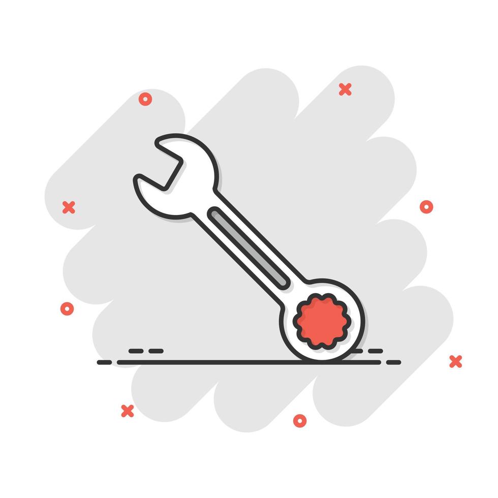 moersleutel icoon in vlak stijl. moersleutel sleutel vector illustratie Aan wit geïsoleerd achtergrond. reparatie uitrusting bedrijf concept.