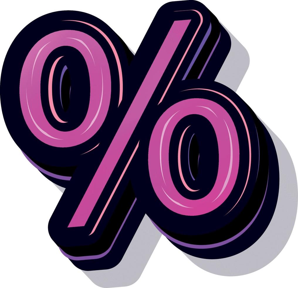 3d illustratie van percentage teken vector