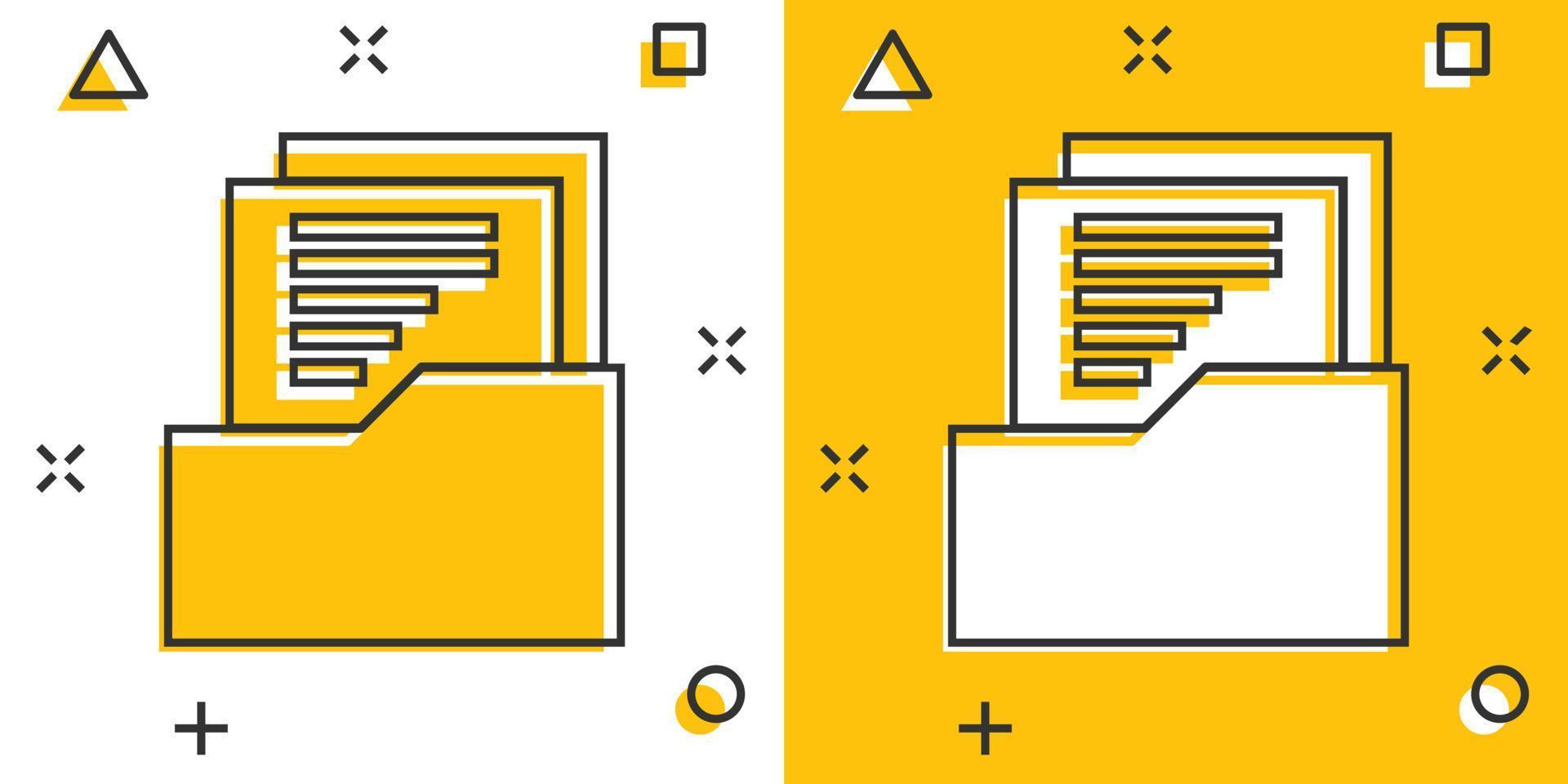 vector tekenfilm document icoon in grappig stijl. archief gegevens het dossier teken illustratie pictogram. document bedrijf plons effect concept.