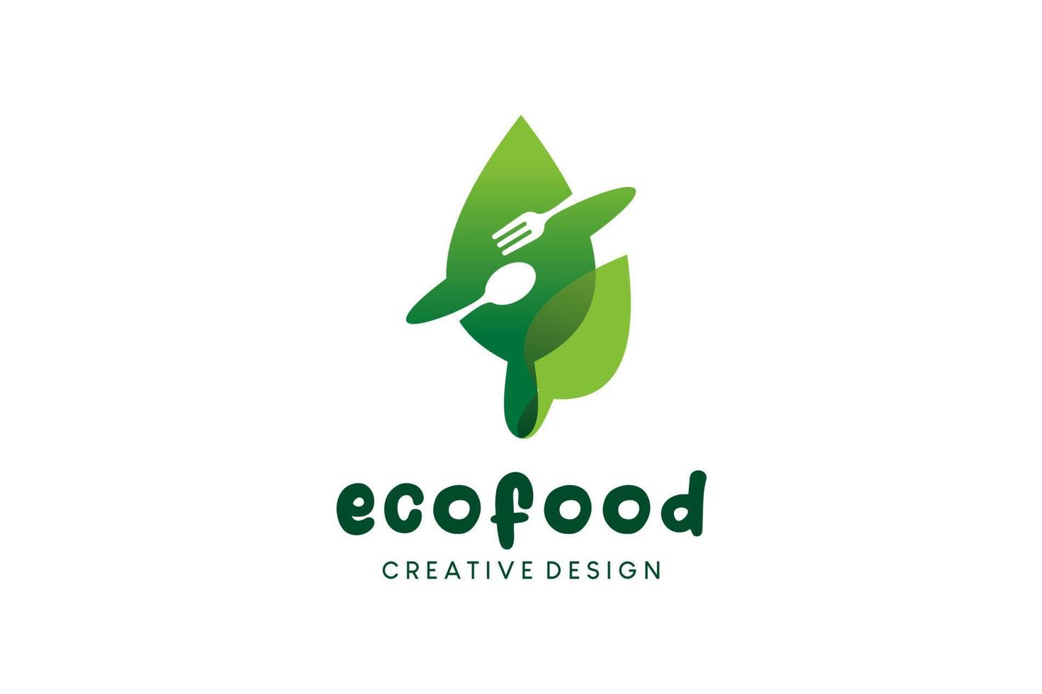 eco voedsel icoon logo ontwerp, gezond biologisch voedsel gemakkelijk vector illustratie