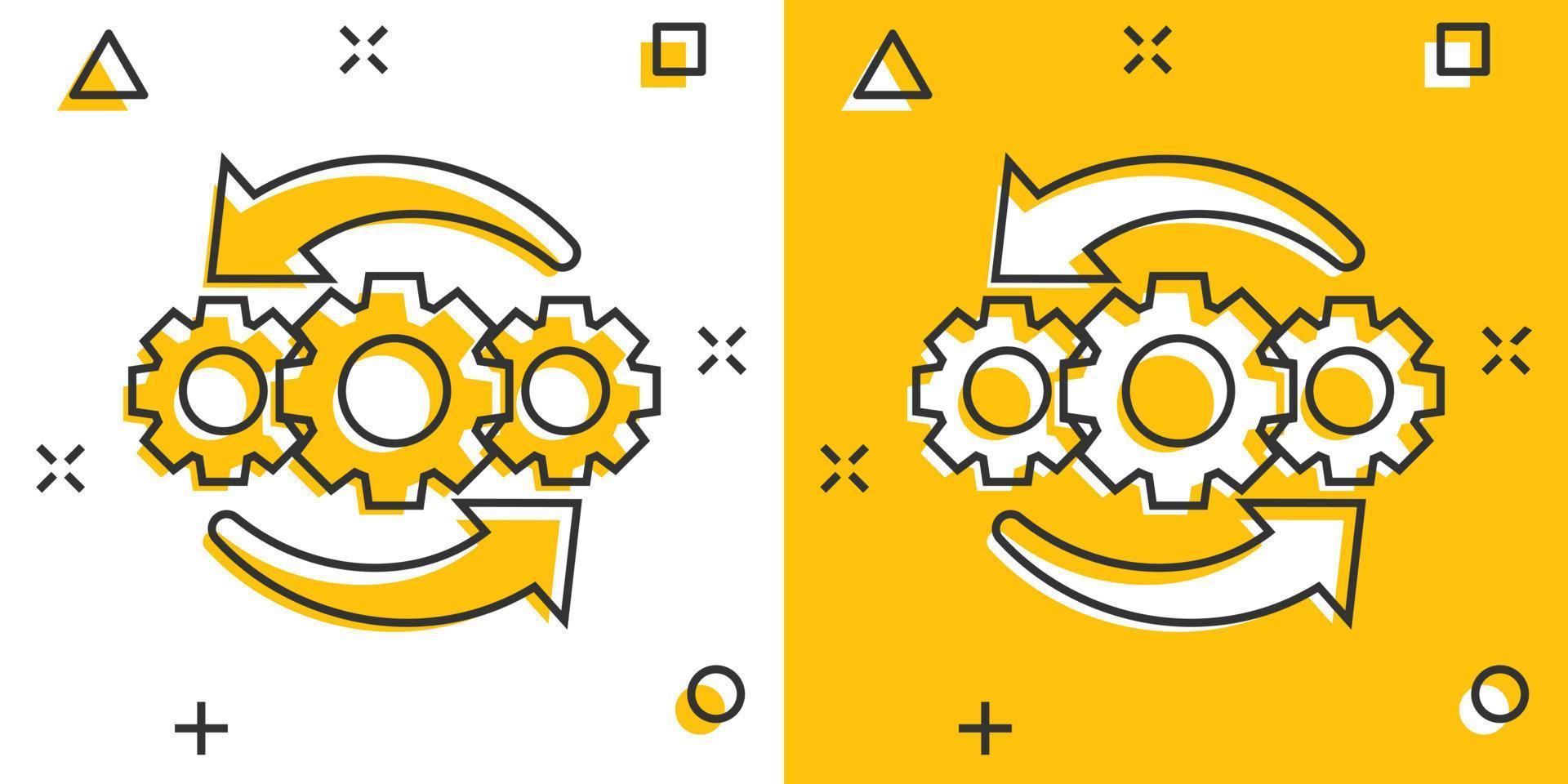 operatie project icoon in grappig stijl. uitrusting werkwijze vector tekenfilm illustratie Aan wit geïsoleerd achtergrond. technologie produceren bedrijf concept plons effect.