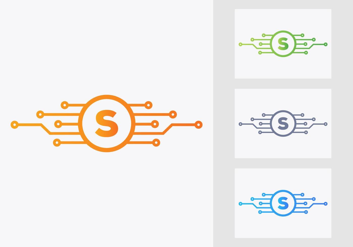 brief s technologie logo ontwerp sjabloon. netwerk logo ontwerp vector