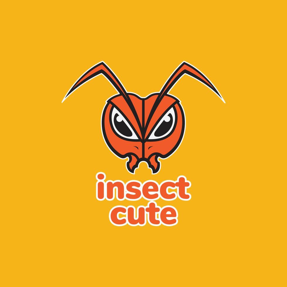 insect mier hoofd antenne dier kleurrijk schattig mascotte logo ontwerp vector icoon illustratie sjabloon