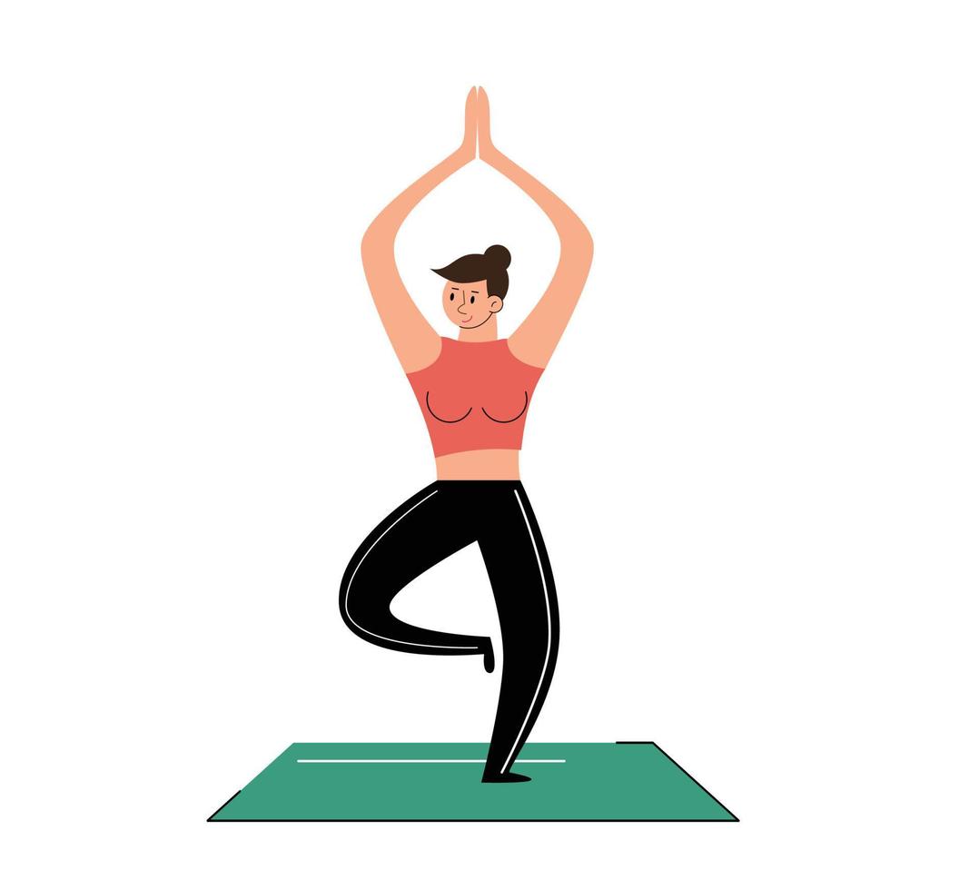 vrouw in yoga houding vector illustratie
