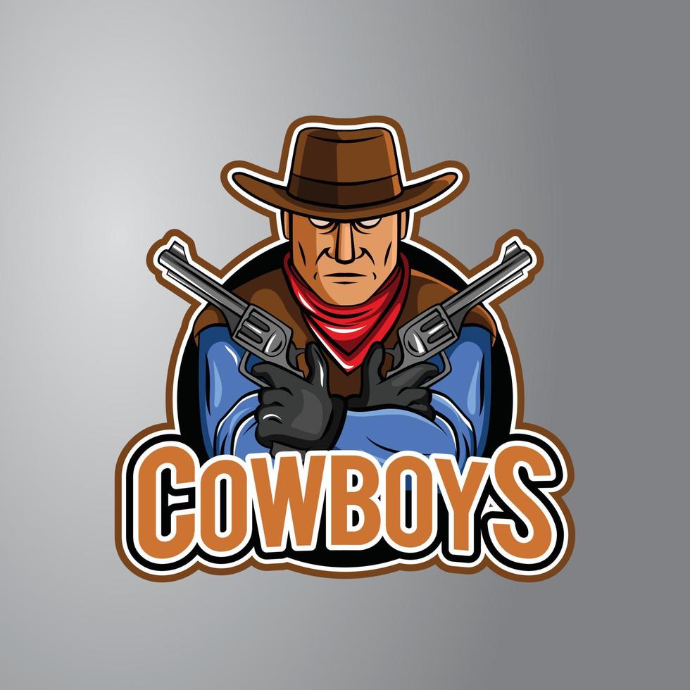 cowboy illustratie ontwerp insigne vector