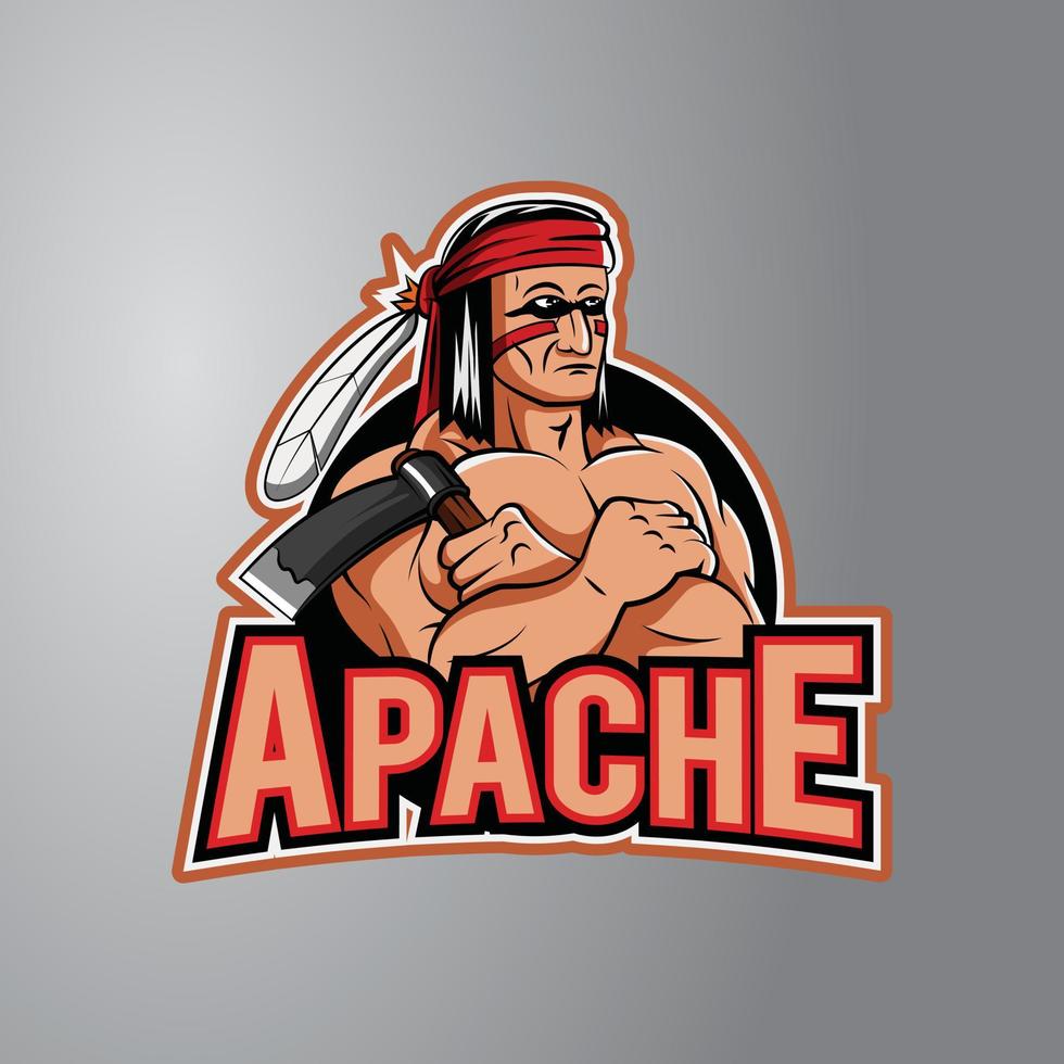 apache illustratie ontwerp insigne vector