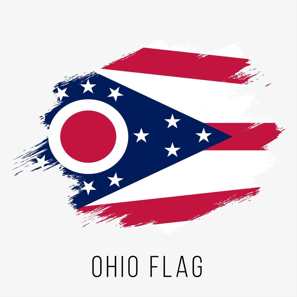 Verenigde Staten van Amerika staat Ohio grunge vector vlag ontwerp sjabloon