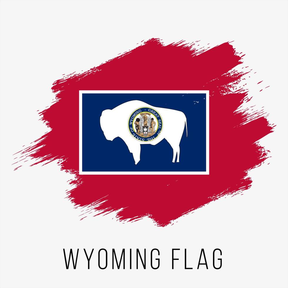 Verenigde Staten van Amerika staat Wyoming grunge vector vlag ontwerp sjabloon