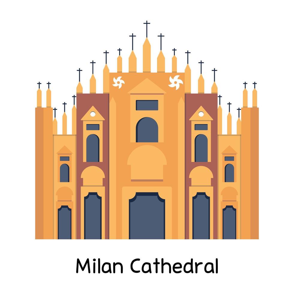 modieus Milaan kathedraal vector