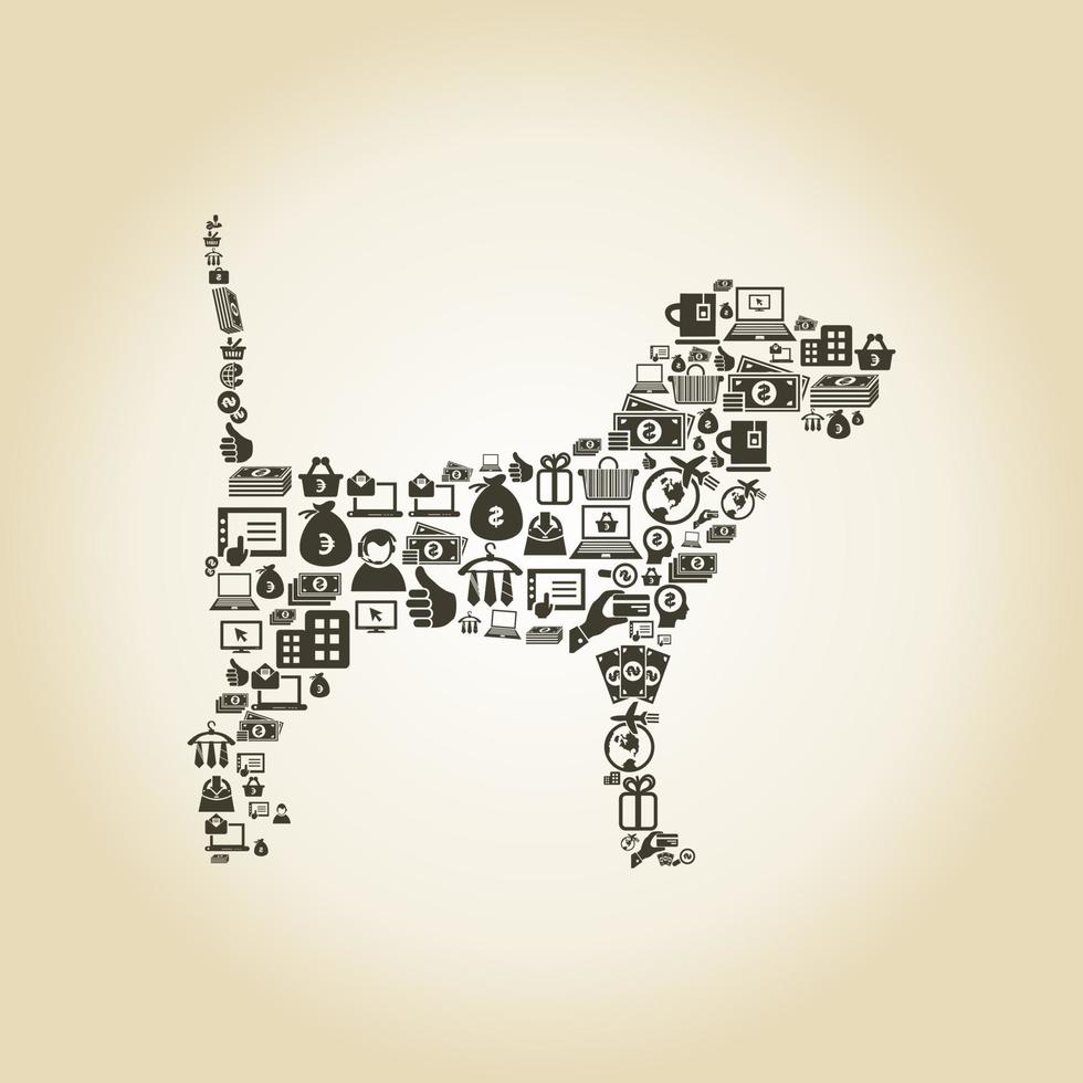 silhouetten van verschillend rassen van hond. een vector illustratie