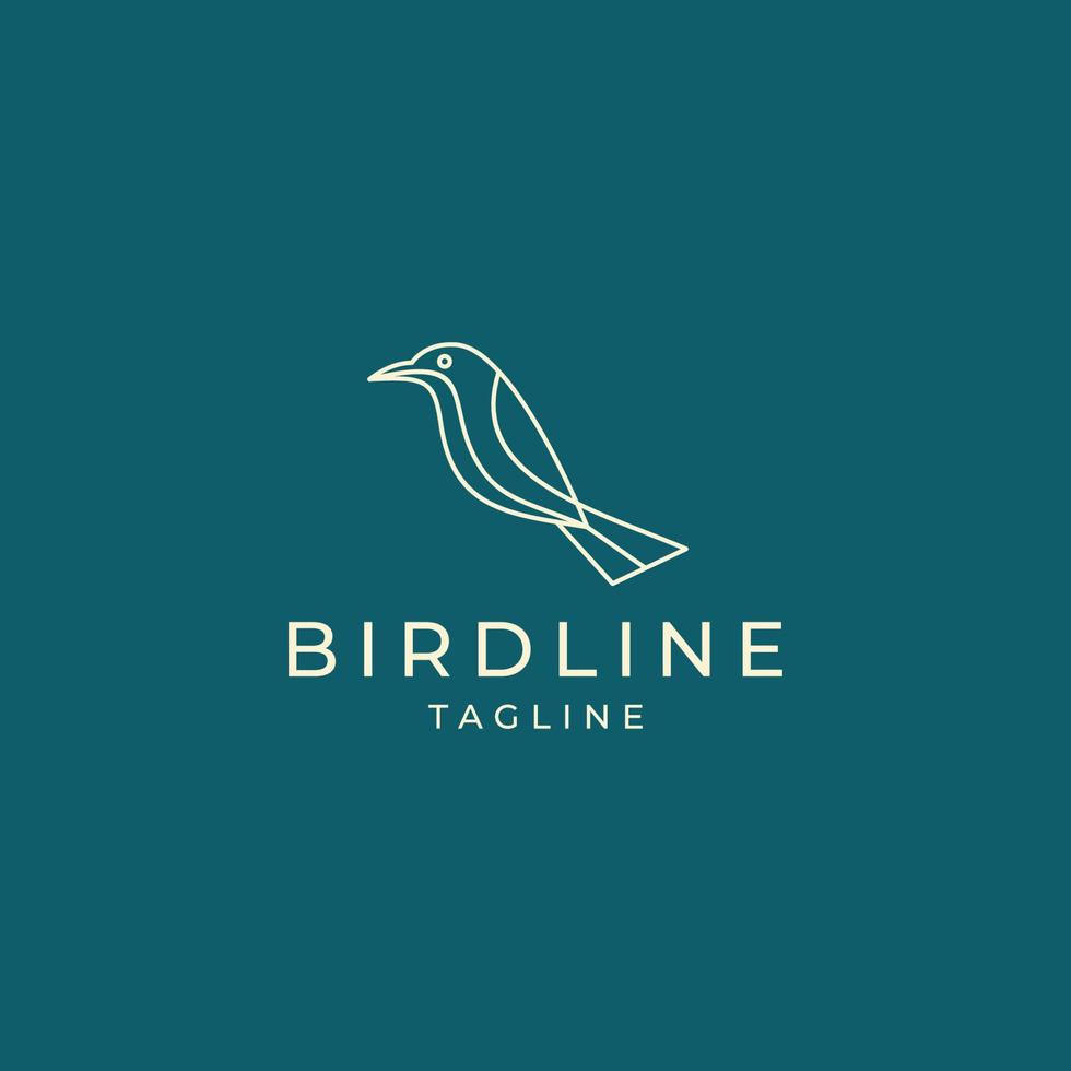 vogel lijn kunst logo pictogram ontwerpsjabloon vector