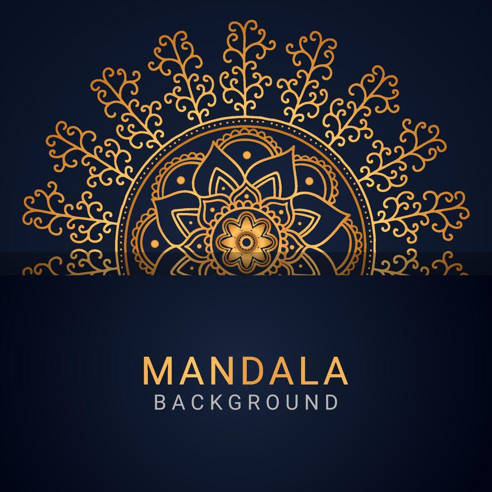 luxe mandala gouden met een zwart achtergrond elegant designluxe mandala gouden met een zwart achtergrond elegant ontwerp vector