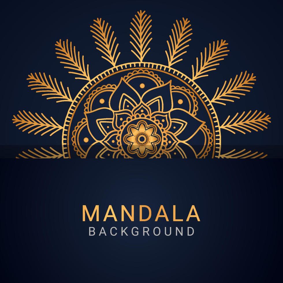 luxe mandala gouden met een zwart achtergrond elegant designluxe mandala gouden met een zwart achtergrond elegant ontwerp vector