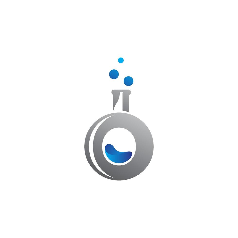 O brief laboratorium fles logo. laboratorium vector icoon. minimalistische illustratie ontwerp