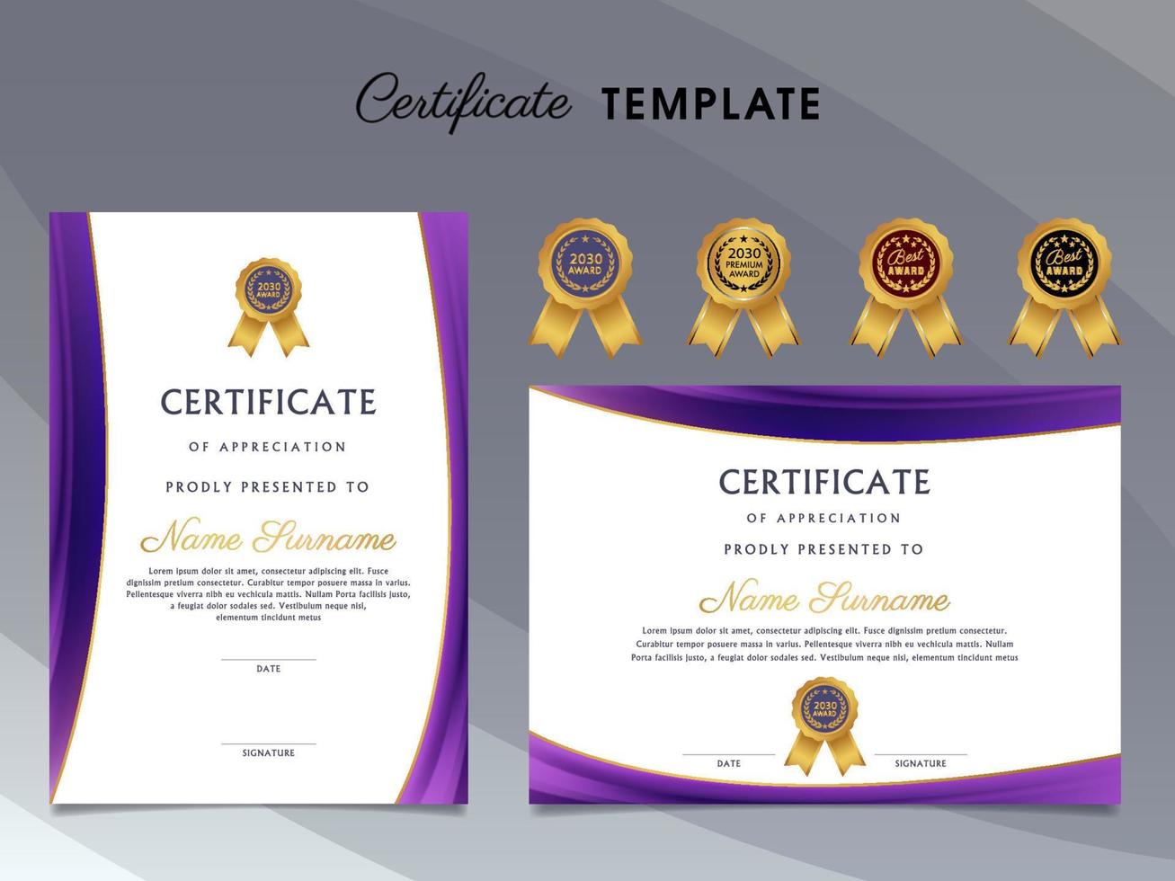 luxe certificaat prijs ontwerp sjabloon vector