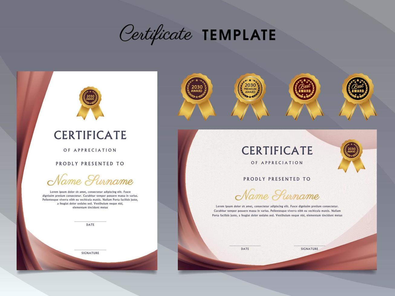 luxe certificaat prijs ontwerp sjabloon vector