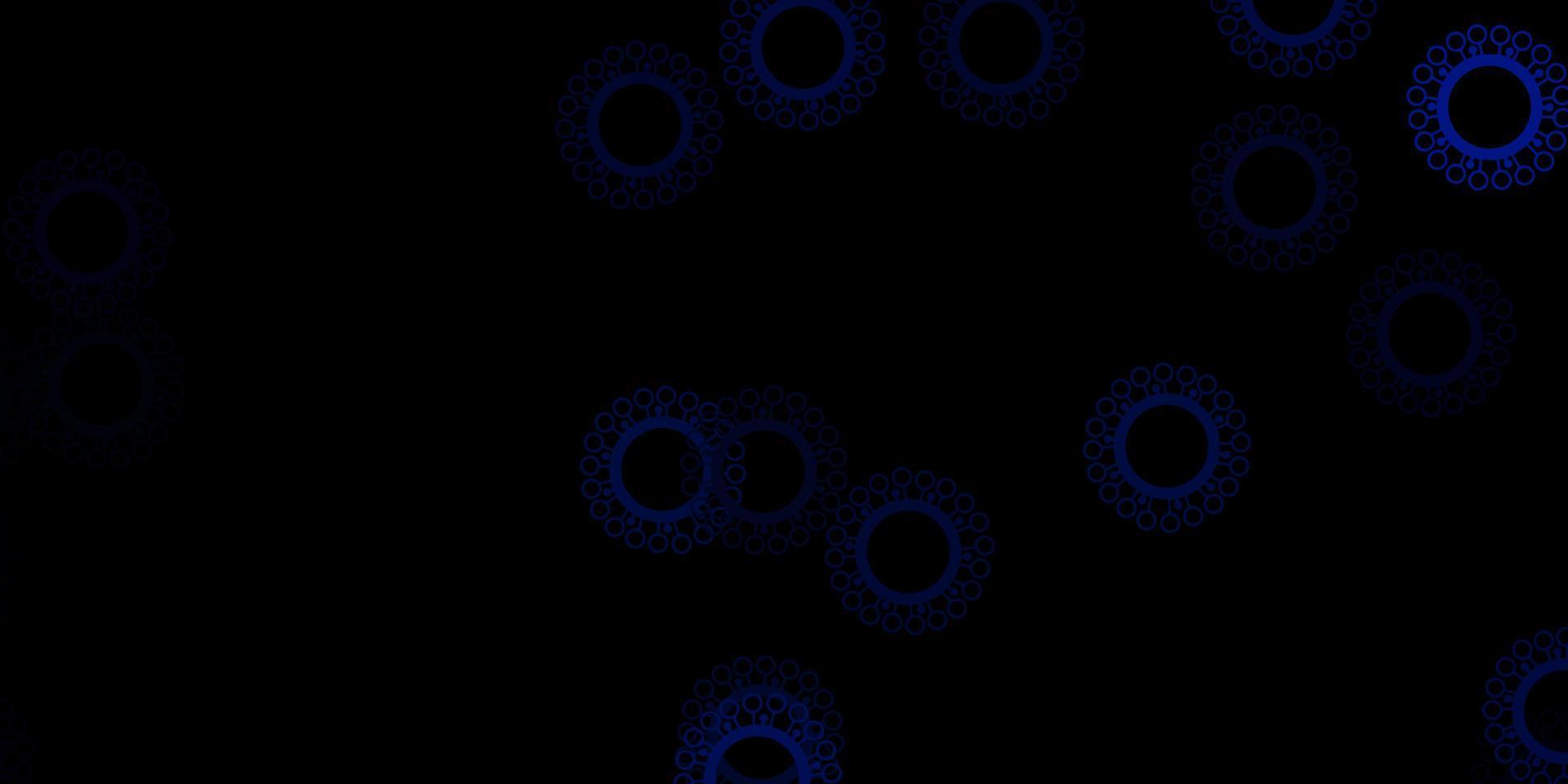 donkerblauwe vectortextuur met ziektesymbolen. vector