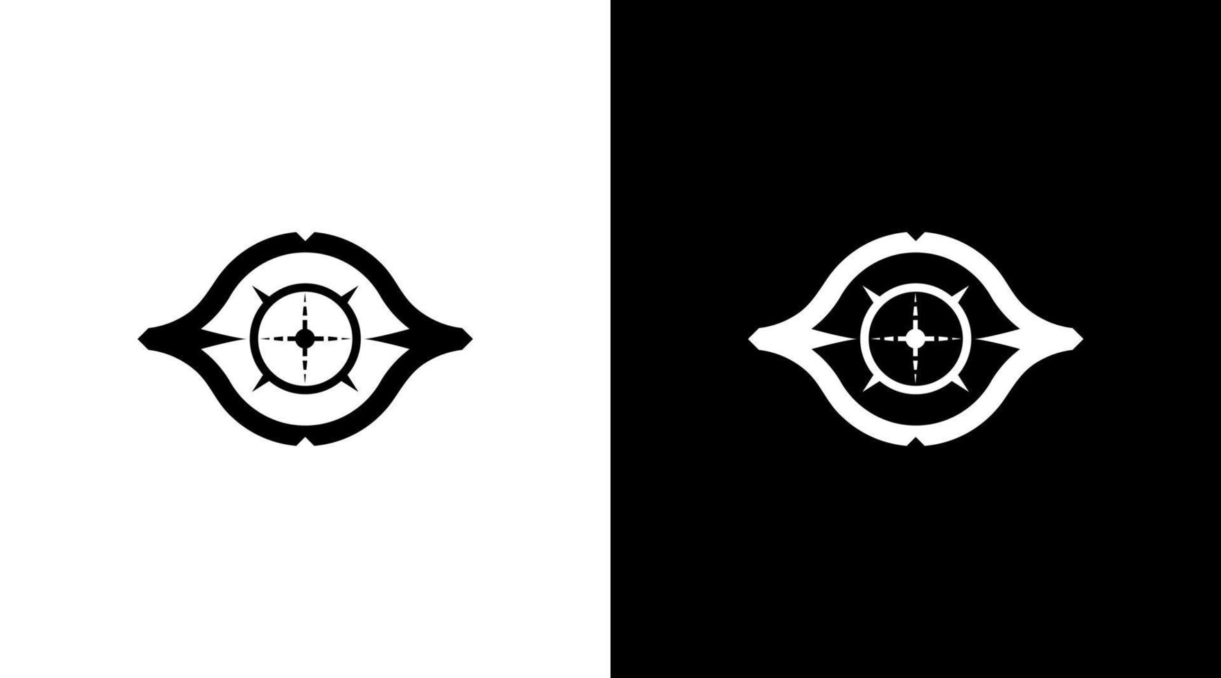 jager doelwit logo strekking monogram zwart en wit icoon illustratie stijl ontwerpen Sjablonen vector