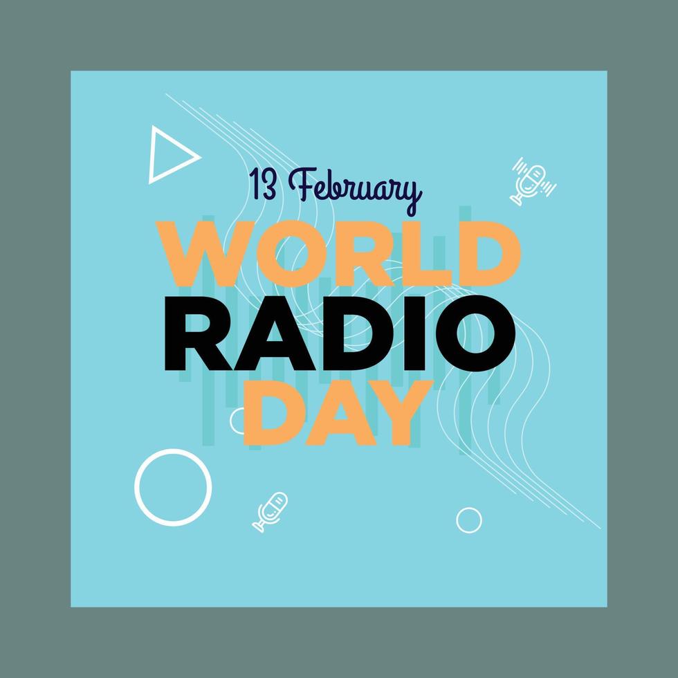 wereld radio dag . wereld radio dag banners . sociaal media post .vrij wereld radio dag banners . vector