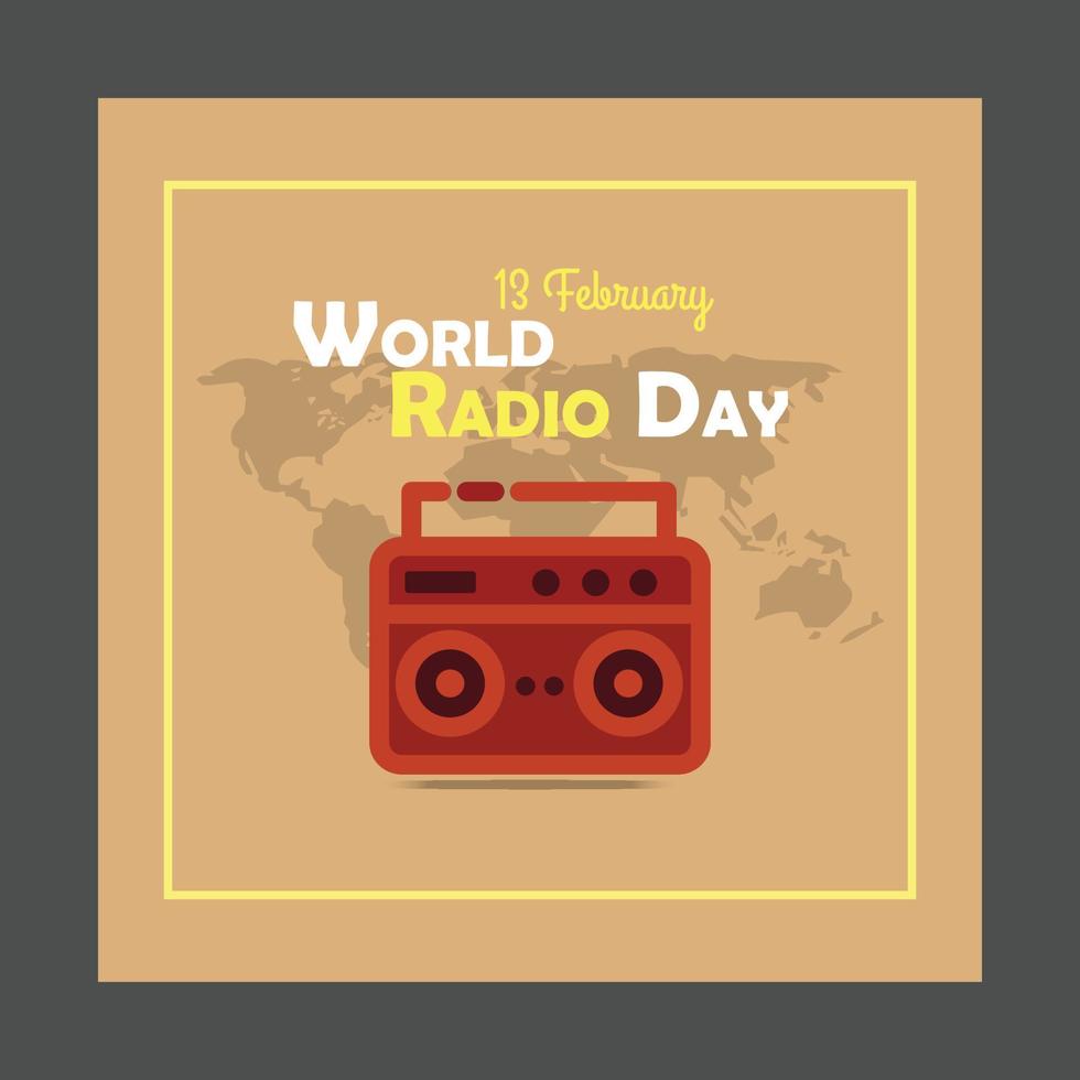 wereld radio dag . wereld radio dag banners . sociaal media post .vrij wereld radio dag banners . vector