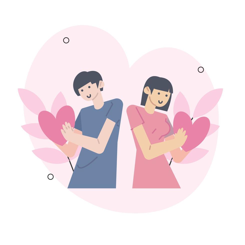 Valentijnsdag concept geïsoleerde persoon situaties. verzameling scènes met mensen die romantische vakantie vieren, koppels op date, liefdesrelatie. mega-set. vectorillustratie in plat ontwerp vector