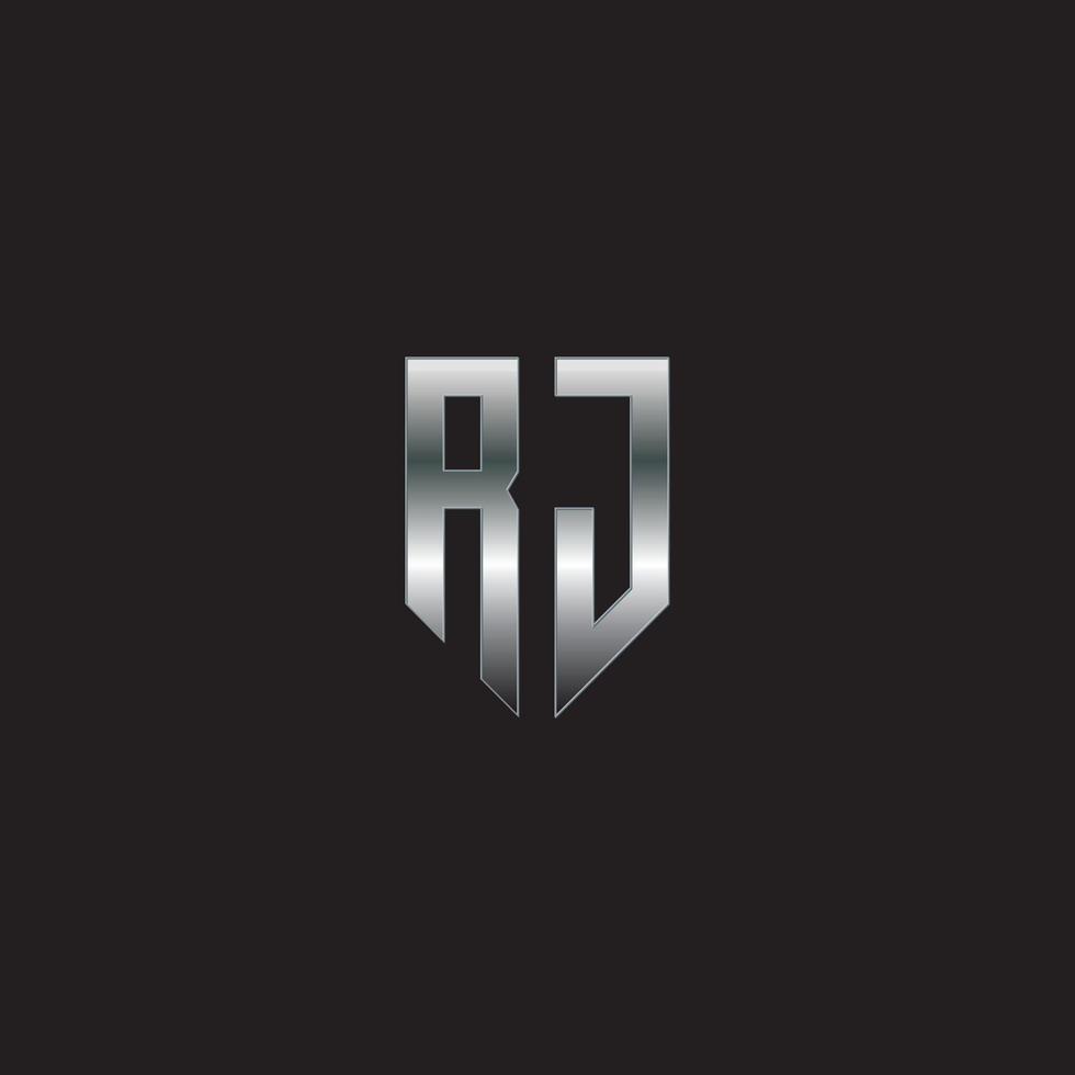 rj logo, metaal logo, zilver logo, monogram, vector