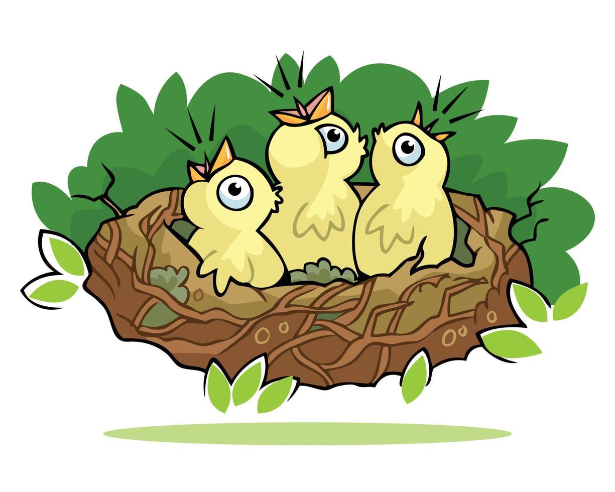 vogel nest vector illustratie