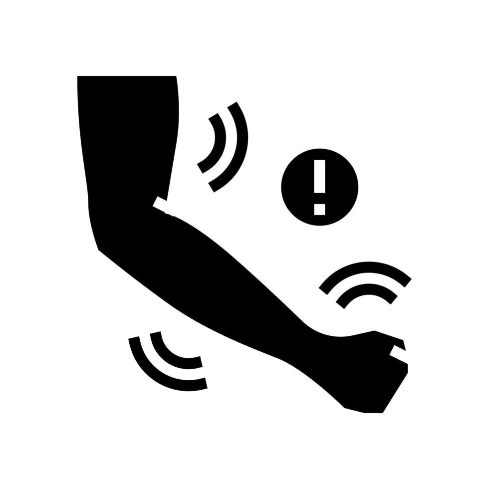 hand- beroerte glyph icoon vector illustratie