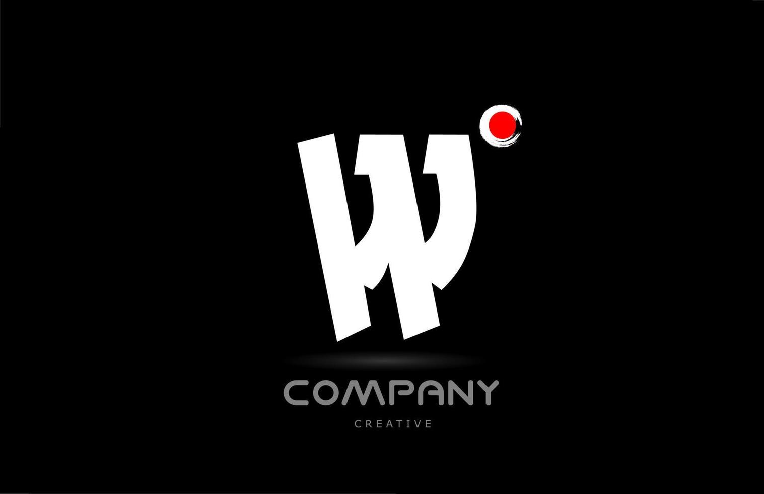 w zwart en wit alfabet brief logo icoon ontwerp met Japans stijl belettering. creatief sjabloon voor bedrijf en bedrijf vector