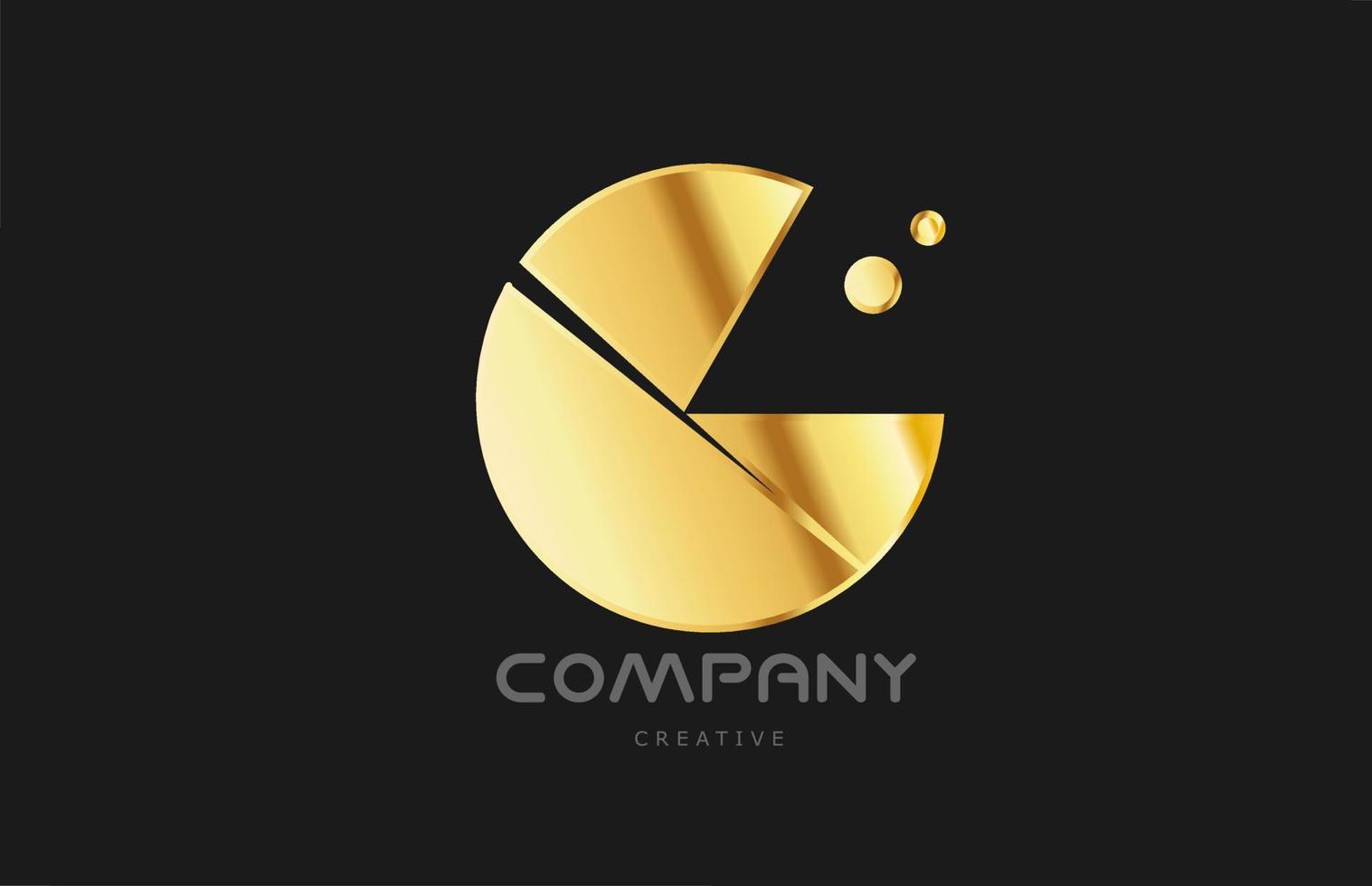 goud gouden meetkundig g alfabet brief logo icoon ontwerp. creatief sjabloon voor bedrijf en bedrijf en in geel kleur vector